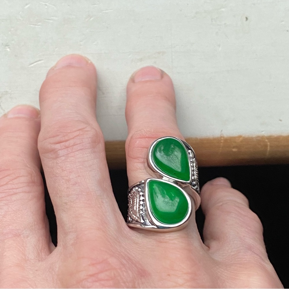 Jade sterling ring